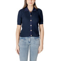 Morgan De Toi Cardigan Femme Bleu Manches Courtes Col Classique