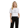 Guess Active T-shirt Crop Femme Blanc Monogramme 1981 Brodé