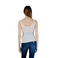 Image 3 : Débardeur sans manches Guess femme beige lurex, vue d'ensemble de la coupe moderne — delvale