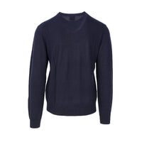 Pull Armani Exchange homme bleu marine – vue de dos, coupe ajustée laine polyester