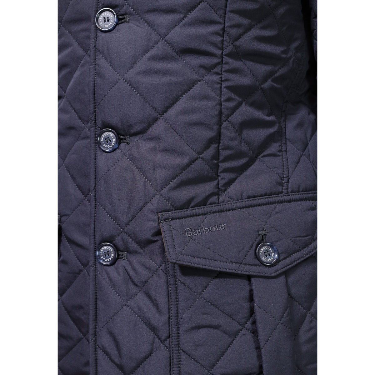 Image 4 : Veste Barbour homme bleue vue de dos, coupe ajustée et matière premium — Delvale