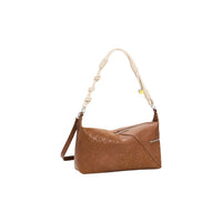 Image 2 : Détail construction origami du sac Desigual camel avec pointes asymétriques et anse corde nouée — delvale