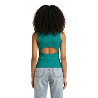Image 2 : Débardeur Calvin Klein Jeans vert femme sans manches vue de face — Delvale