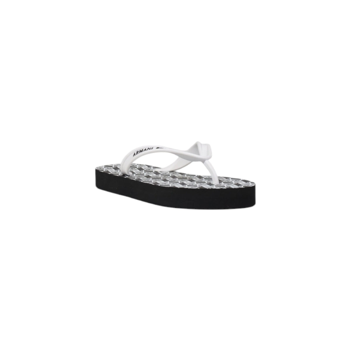 Image 2 : Vue détail des tongs noires Armani Exchange femme, logo AX visible — delvale
