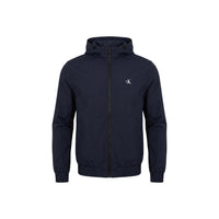 Image 2 : Détail de la veste Calvin Klein Jeans homme bleu marine, focus sur la capuche et la fermeture éclair — Delvale