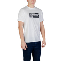 Image 3 : T-shirt blanc Armani Exchange homme, vue portée et style décontracté — Delvale