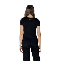 Image 2 : Détail impression stylée sur t-shirt Ea7 noir femme, coupe ajustée — Delvale