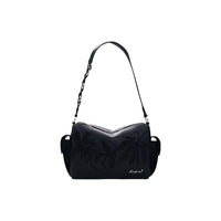 Image 1 : Sac à main Desigual noir avec palmiers gaufrés et double sangle chaîne argentée — delvale