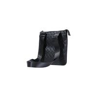 Image 3 : Vue d'ensemble de la sacoche Armani Exchange homme noire à texture géométrique chevron, bandoulière visible — Delvale