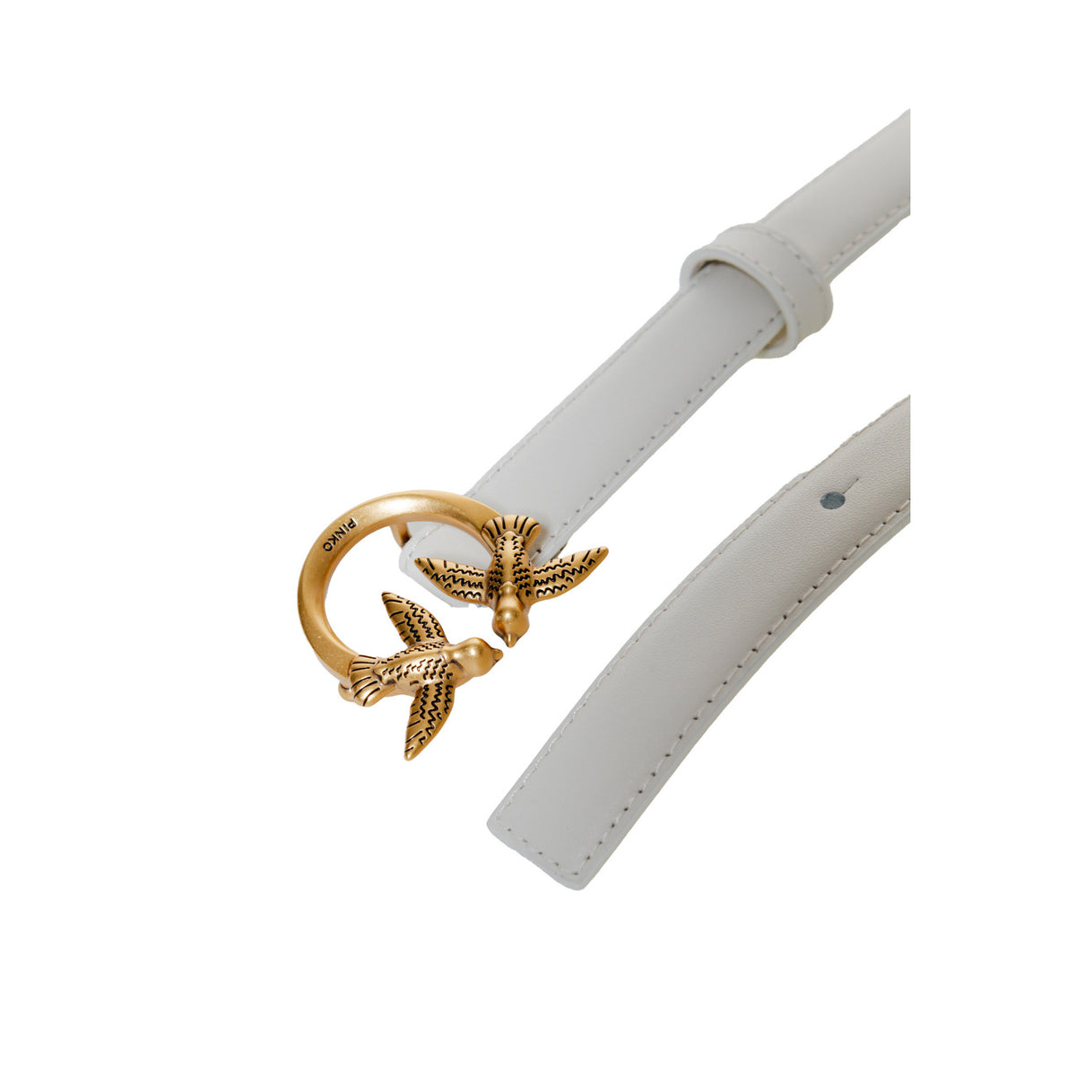 Image 3 : Vue d'ensemble de la ceinture Pinko femme blanche en cuir véritable — delvale