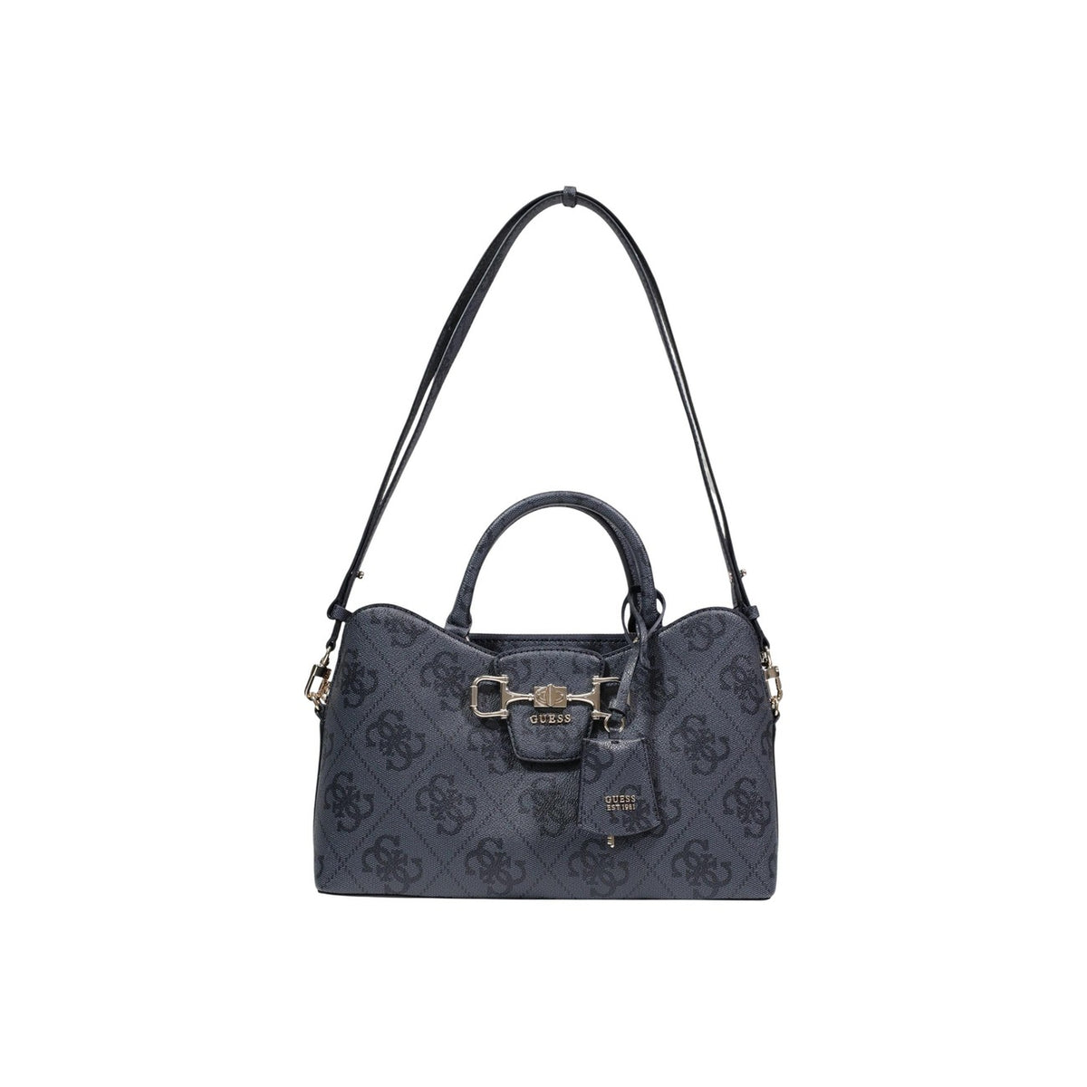 Image 2 : Détail du motif imprimé sur sac Guess gris, design urbain élégant — delvale