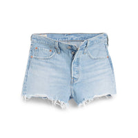 Image 1 : Short femme Levi's bleu azur en coton avec poches frontales et fermeture zip — Delvale