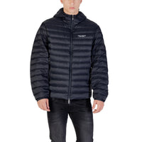 Armani Exchange doudoune homme noir quilts horizontaux vue trois quarts — Delvale