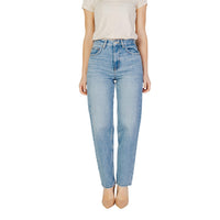 Image 1 : Jeans femme Only bleu en coton, vue de face avec coupe classique — Delvale
