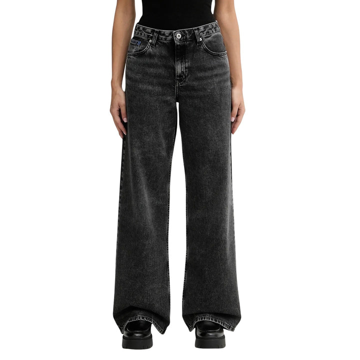 Image 1 : Jean noir femme Karl Lagerfeld Jeans en coton organique avec fermeture zip — delvale