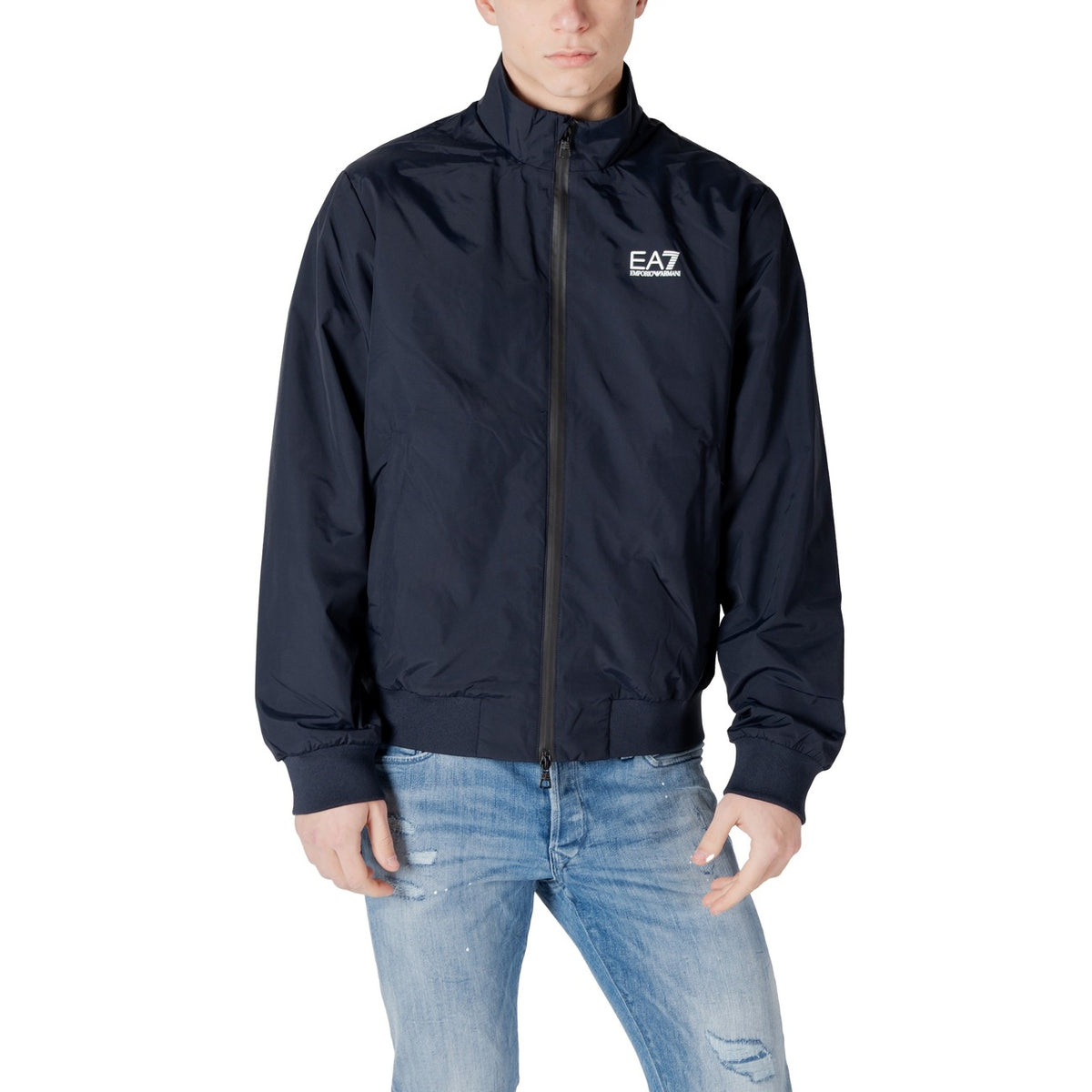 Image 1 : Veste Ea7 homme bleue col montant fermeture éclair — Delvale