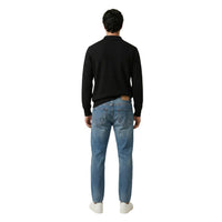 Image 2 : Pull homme Gianni Lupo noir en viscose, détail fermeture éclair col rond — delvale