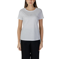 Image 1 : T-shirt blanc Armani Exchange femme coton col rond manches courtes — Delvale