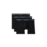 Image 10 : Lot de 3 caleçons Calvin Klein Underwear homme noir, coupe ajustée longue, pack coton stretch — Delvale