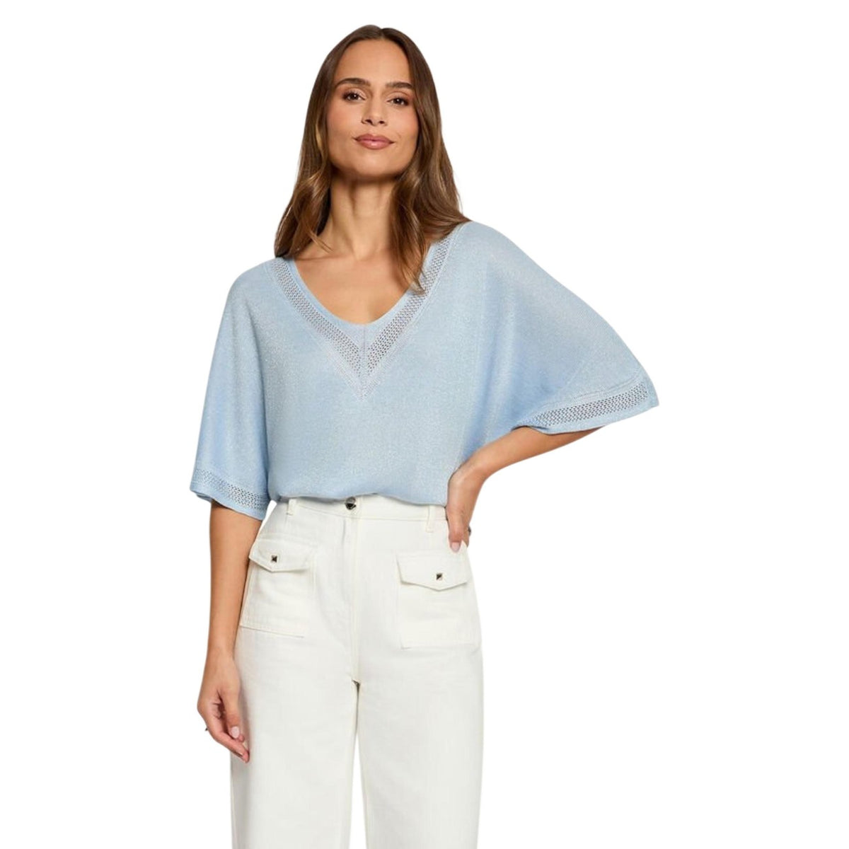 Image 5 : Pull col V beige Morgan De Toi coupe féminine — delvale