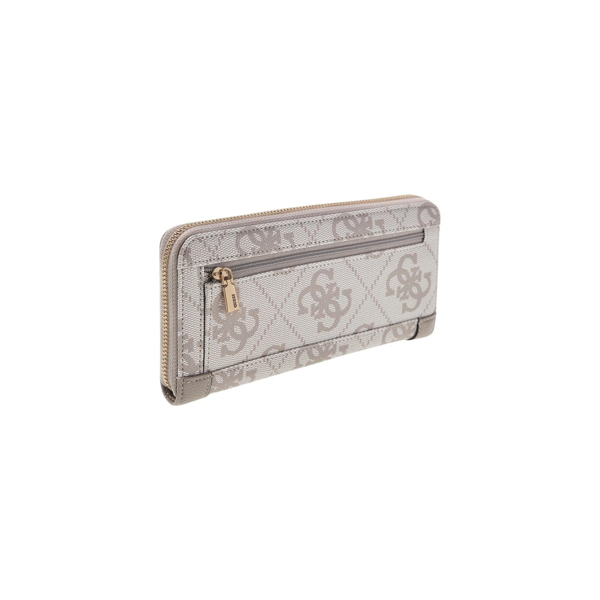 Image 3 : Vue latérale du portefeuille compact Guess femme gris, dimensions 14x9x3 cm — delvale