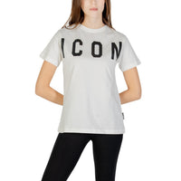 Image 3 : Coupe classique du t-shirt Icon femme blanc, vue de profil — delvale