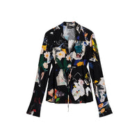 Image 2 : Détail chemise Desigual noire florale en viscose avec fermeture boutons — delvale