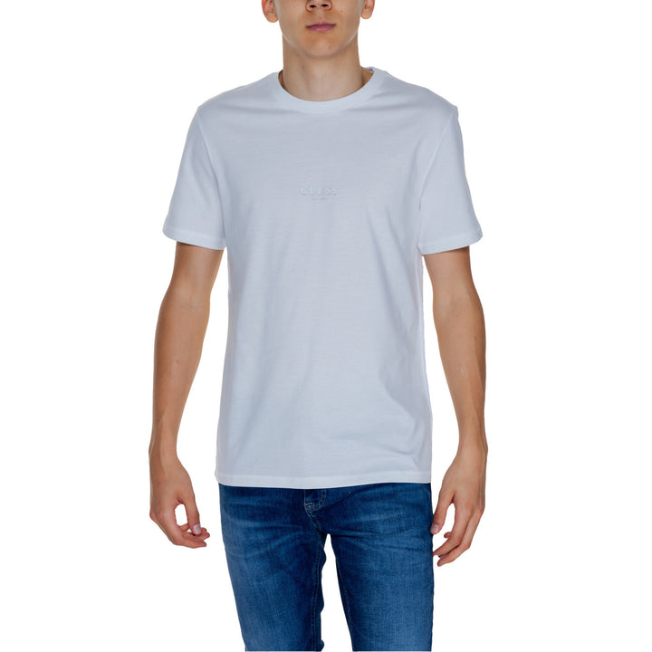 Image 1 : T-shirt Guess homme blanc col rond manches courtes coupe ajustée — Delvale