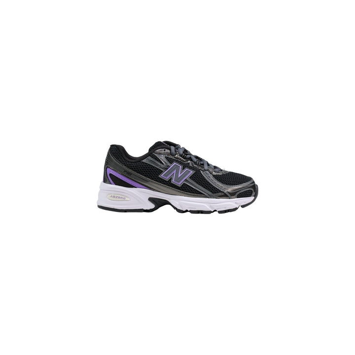 Image 1 : Baskets New Balance 740 femme noir et violet, vue de profil avec détails mesh et renforts synthétiques — Delvale