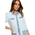 Morgan De Toi Veste Femme Bleu Azur Manches Longues