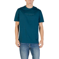 Image 7 : T-shirt Armani Exchange homme vert, détail des manches courtes — Delvale