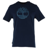 Image 7 : T-shirt Timberland homme noir pur coton, présentation à plat mettant en avant l'imprimé — Delvale
