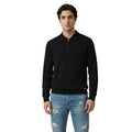 Gianni Lupo Pull Homme Noir Col Rond Zippé Viscose