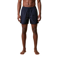 face porté bleu marine :
Maillot de bain Armani Exchange homme bleu marine, logo AX lettres blanches latéral, coupe mi-cuisse, vue de face — Delvale