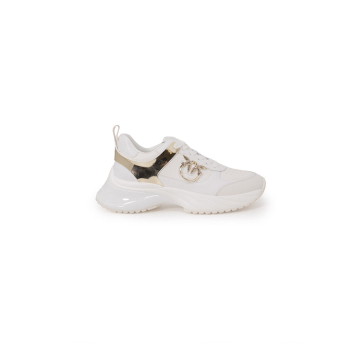 Image 1 : Baskets Pinko femme en cuir blanc avec lacets, vue de profil — delvale