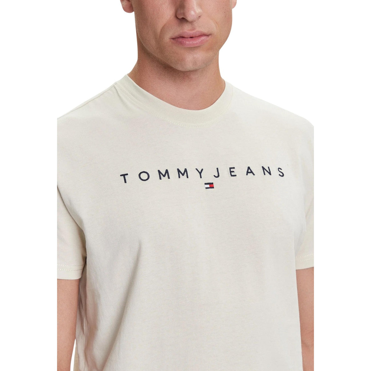 Image 2 : T-shirt Tommy Hilfiger Jeans beige coton organique vue détaillée — Delvale
