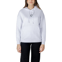 Image 1 : Sweat à capuche blanc Armani Exchange femme avec logo AX noir brodé, vue de face — Delvale