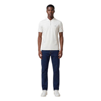 Polo Armani Exchange homme gris viscose stretch fermeture éclair — vue de face portée fond gris — Delvale