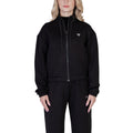 Guess Active sweat zippé capuche crop femme noir logo triangle strass