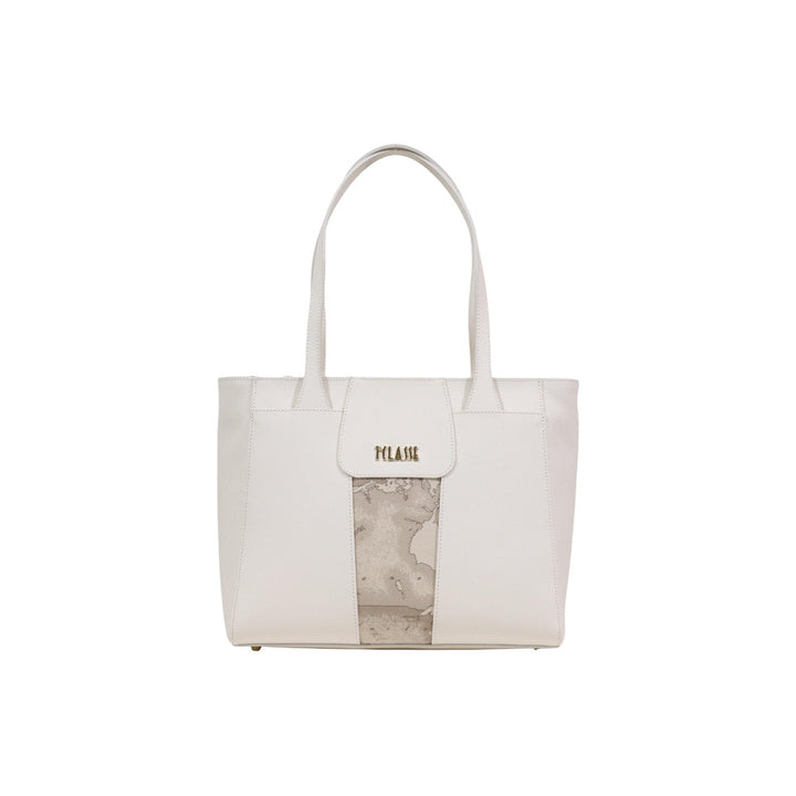 Image 1 : Sac Alviero Martini Prima Classe blanc avec impression signature, vue de face — delvale