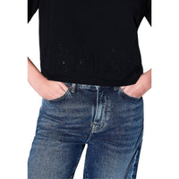 Image 3 : T-shirt Armani Exchange femme noir vue d'ensemble coupe flatteuse — delvale