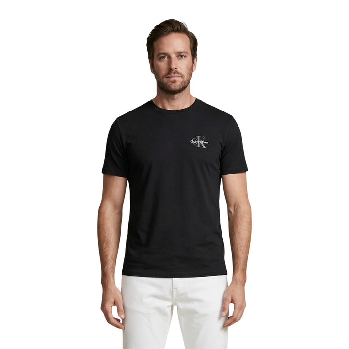 Image 1 : T-shirt Calvin Klein Jeans homme noir col rond manches courtes en coton — Delvale