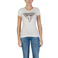 Image 5 : T-shirt Guess imprimé marron femme encolure ronde design contemporain — delvale