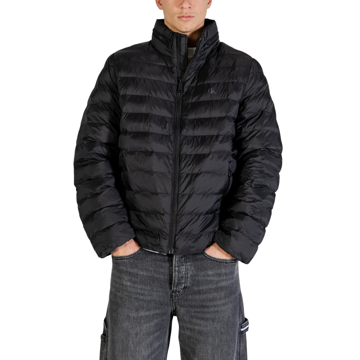 Image 2 : Veste Calvin Klein Jeans homme noire en polyester, détails manches longues — Delvale