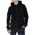 Lyle & Scott Sweat Zippé Capuche Homme Noir Aigle Brodé Or
