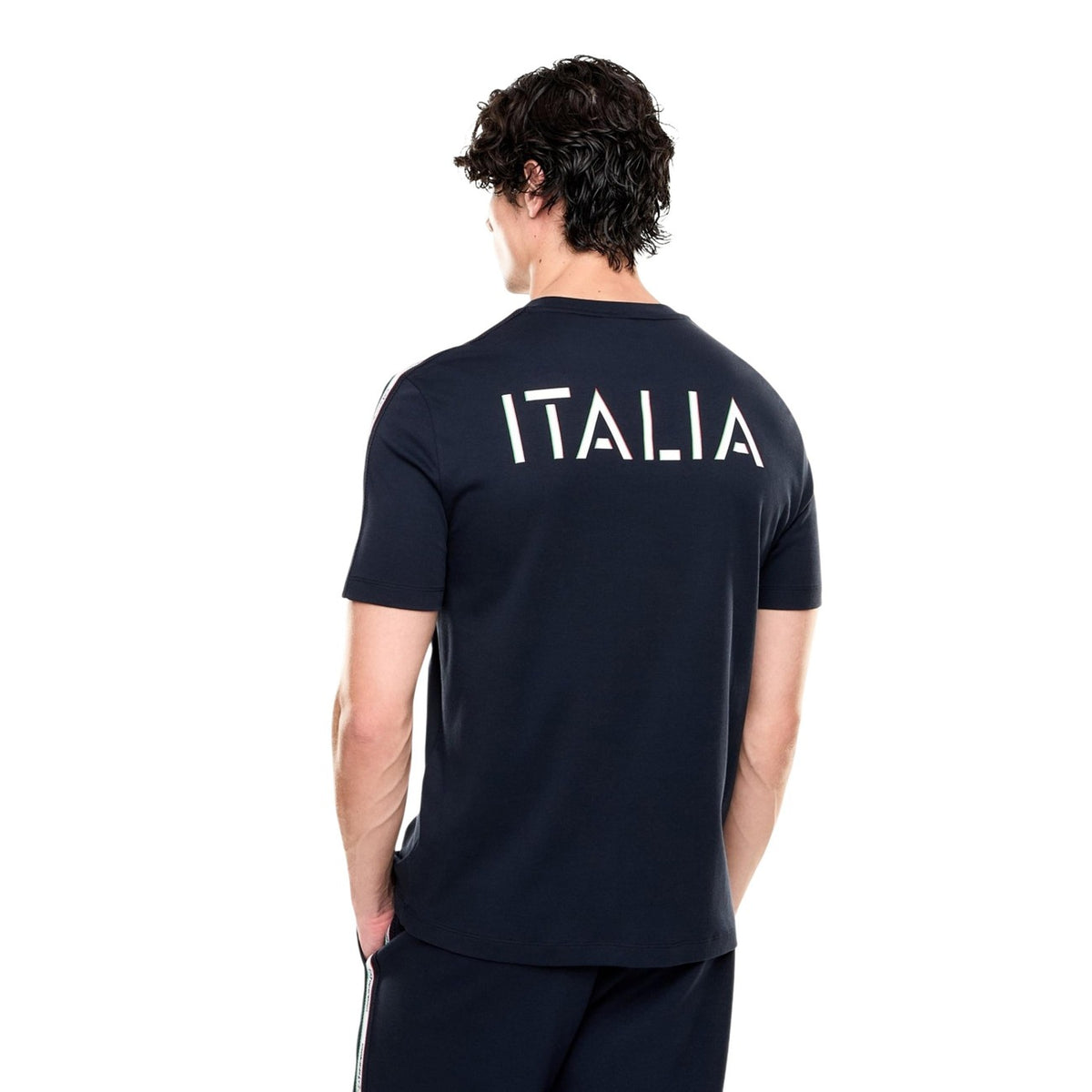Image 3 : Vue arrière du t-shirt Ea7 homme bleu en coton premium — Delvale