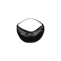 Image 1 : Sac hobo Calvin Klein noir forme croissant avec zip doré, vue de face — delvale