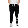 Icon Pantalon Homme Noir Impression Coton Polyester