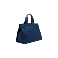 Image 3 : Liu Jo tote bag Logo Bubble, vue de côté, structure rectangulaire rigide en polyester texturé — Delvale