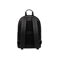 Image 3 : Backpack Tommy Hilfiger homme cuir grainé noir, vue de trois quarts mettant en valeur le volume et le bandeau tricolore signature — Delvale